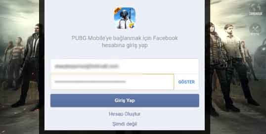 PUBG Mobil Hesap Silme Facebook